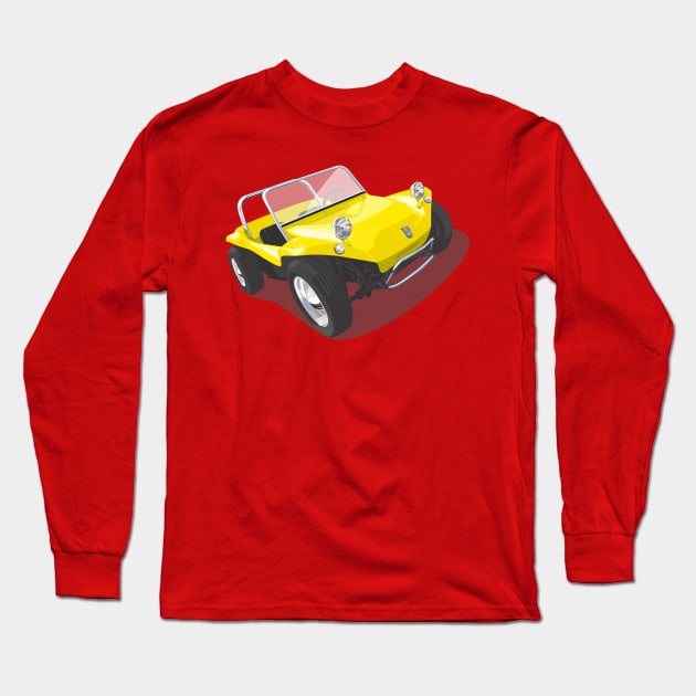 beach buggy in yellow Long Sleeve T-Shirt by candcretro